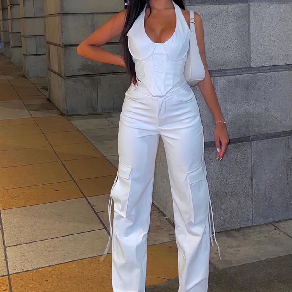 Fashion Nova White Wide Leg Jumpsuit